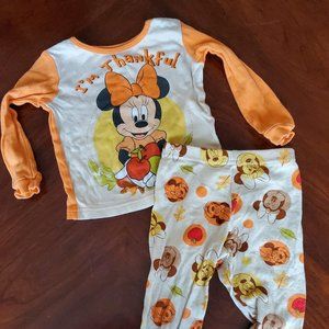 2T Play condition Disney Jr Minnie Mouse Thanksgiving PJs